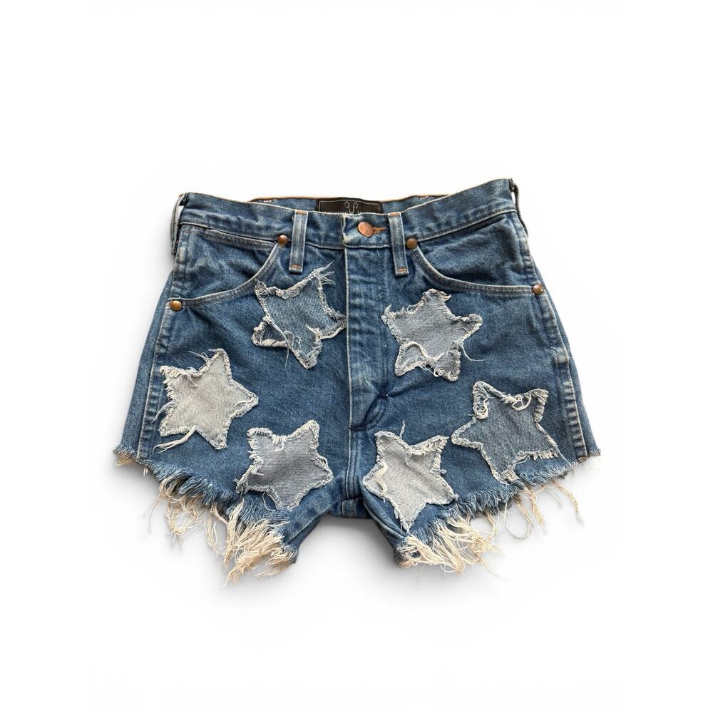 American Vintage California x Wrangler Upcycled High-Rise Denim Shorts | Size 25
